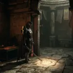Nepheli Loux questline walkthrough hero image showing a warrior NPC at a Roundtable Hold alcove